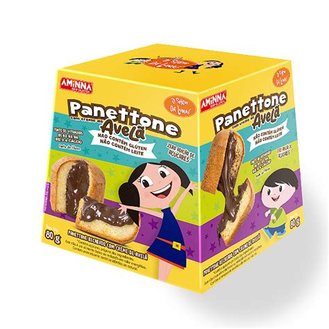 Panettone Recheado Creme de Avelã Sem Glúten Sem Açúcar Aminna 80 g