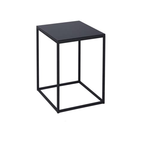 Buy Black Glass And Black Metal Square Side Table From Fusion Living