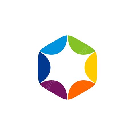 Logo Color Design Vector Png Images Colorful Star In Hexagon Logo