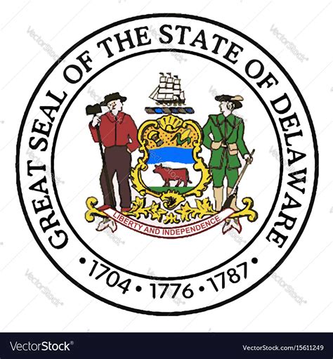 Great Seal Of Delaware Royalty Free Vector Image