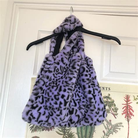 Purple Leopard Print Faux Fur Bag X Depop