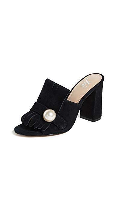 The Fix Women S Giuliana Block Heel Mule Black Suede 9 B Us Black Suede Suede Leather