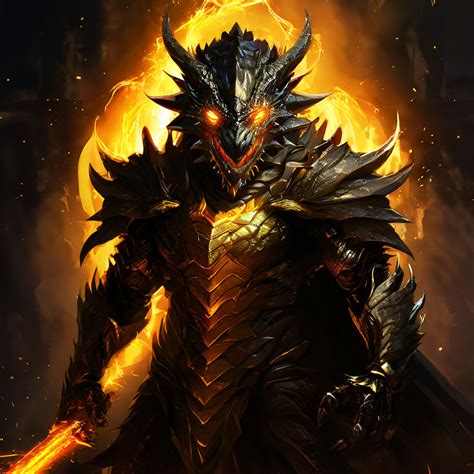 Black Dragon God Wearing Golden Armor By Magic Lion Lion” Mike