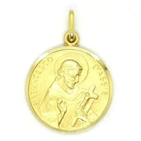 ANHÄNGER MEDAILLE GELBGOLD 18K San Francesco D Assisi Diam 11 13 15