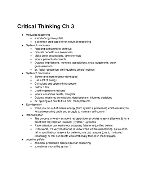 Critical Thinking Ch 3 Slide Notes Critical Thinking Ch 3 Motivated