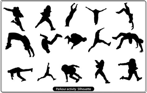 Premium Vector Set Vector Silhouettes Parkour