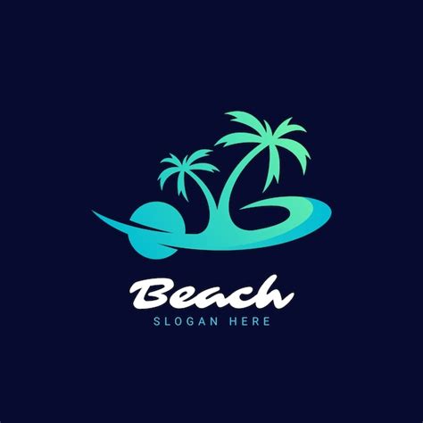 Free Vector Gradient Beach Logo Template