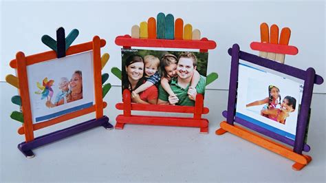 Popsicle Stick Crafts How To Make Photo Frames 4 Different Types