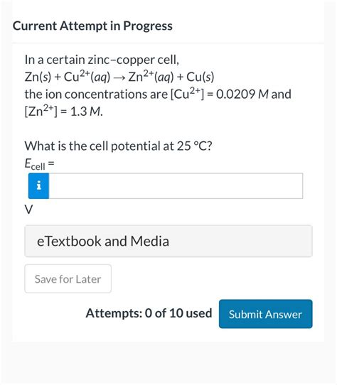 Solved Zn S Cu2 Aq Zn2 Aq Cu S The Ion Concentrations Chegg