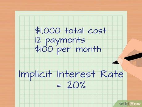 ways  calculate implicit interest rate wikihow