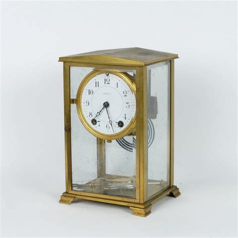 Seth Thomas Four Glass Mantel Clock With Gong Striking Mechanism