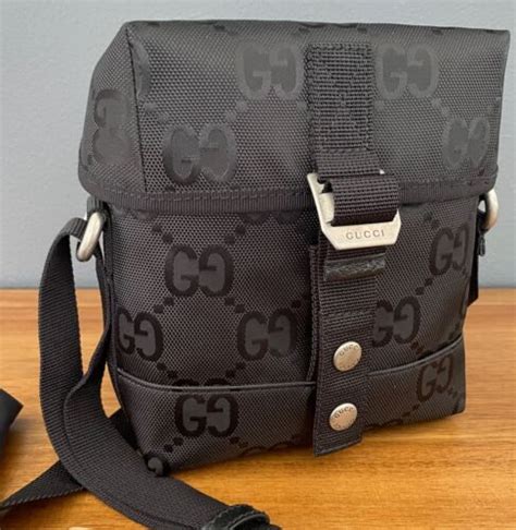 Gucci Black Econyl Nylon Gg Off The Grid Messenger Crossbody Bag