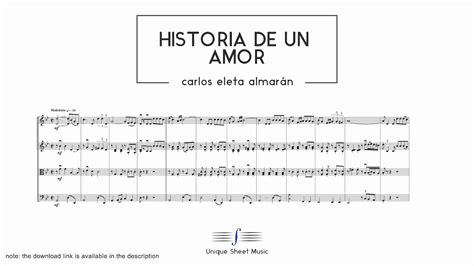 Historia De Un Amor Carlos Almarán String Quartet Sheet Music Youtube