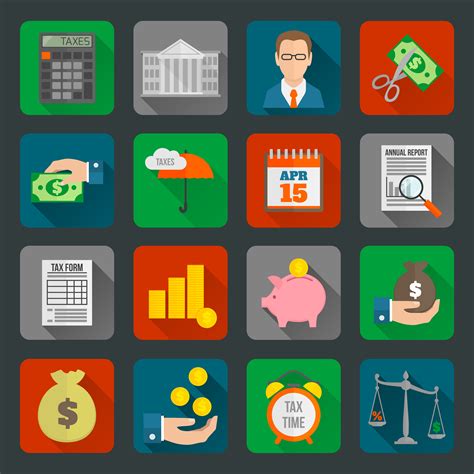 Tax Icons Set 445470 Vector Art At Vecteezy