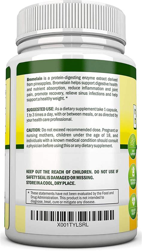 Bromelain 500mg 2400 Gdu 120 Vegetable Capsules Pure Pineapple