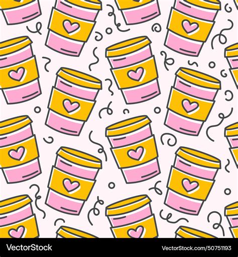 Doodle Symbol Of A Disposable Paper Cup With Hot Vector Image