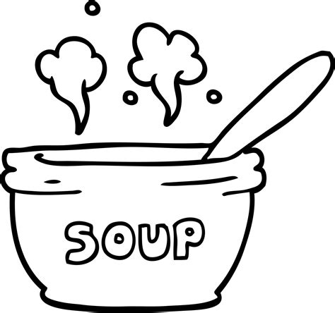 line drawing cartoon of hot soup 12149562 Vector Art at Vecteezy