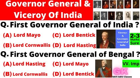 Governor General And Viceroys Of India Modern History Important