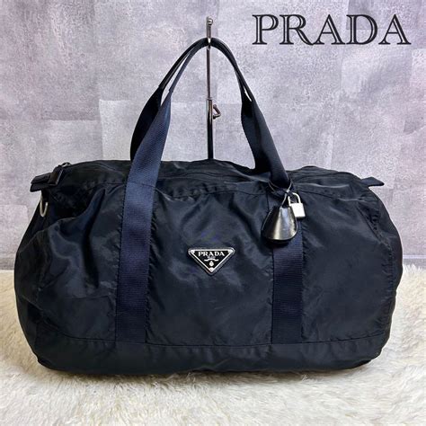 ブランド 【美品！ 】prada ボストンバッグ ハンドバッグ ナイロン ブラック 50 しまして