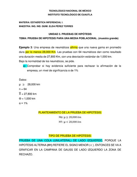 Tarea 1 Prueba DE Hipotesis PARA Media Poblacional Muestra Grande