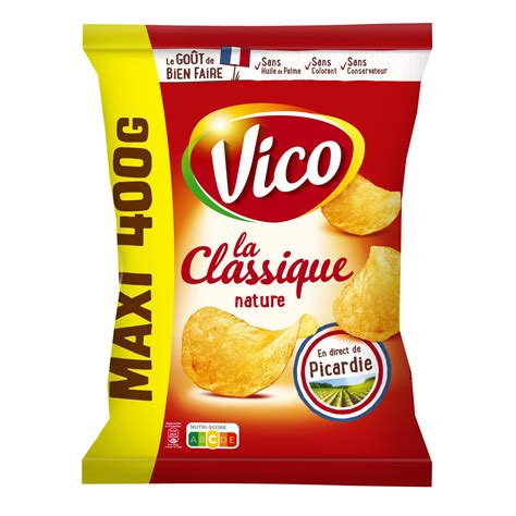 Chips nature VICO le sachet de 400 g à Prix Carrefour