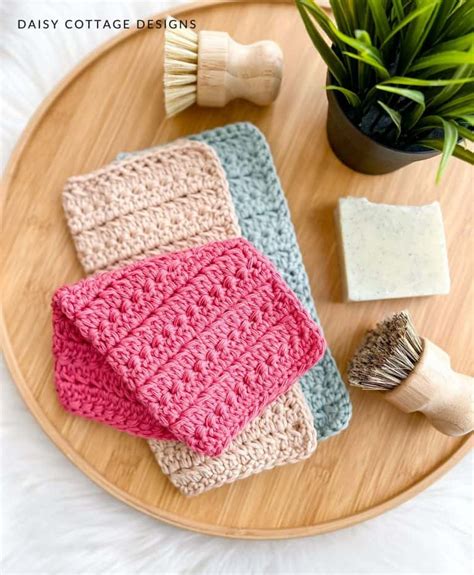 9 Easy Crochet Dishcloth Patterns Beginner Friendly Daisy Cottage Designs