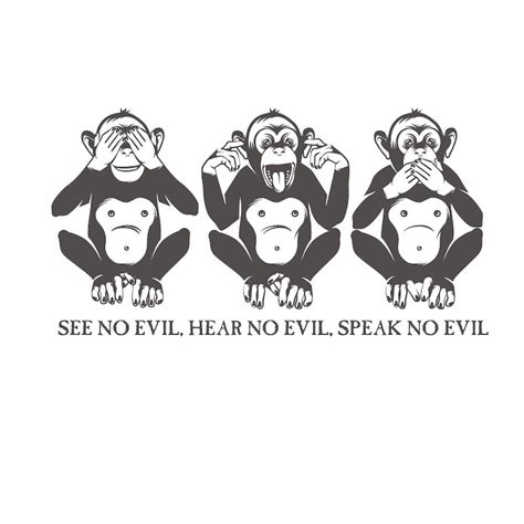 3 Monkeys Quote See No Evil Hear No Evil Speak No Etsy