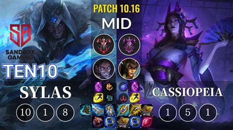 SB Ten10 Sylas Vs Cassiopeia Mid KR Patch 10 16 YouTube