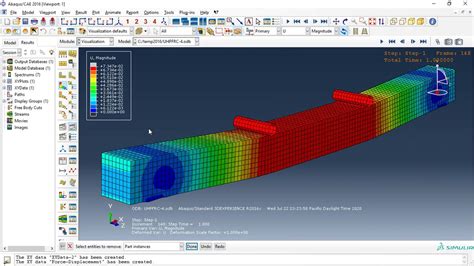 Simulation Four Point Bending Of The Uhpfrc Beam In Abaqus Youtube