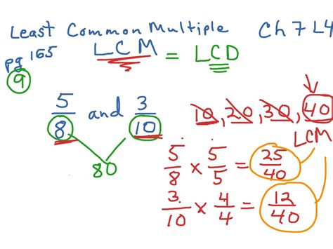 Ch7 L4 Lcm Lcd Least Common Multiple Least Common Denominator Math