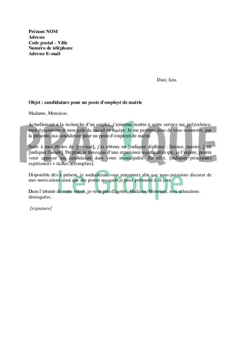 Lettre De Motivation Service Technique Mairie