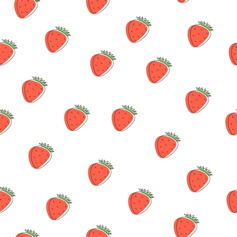 Modèle Sans Couture Avec Des Fraises De Dessin Animé Vecteur Premium