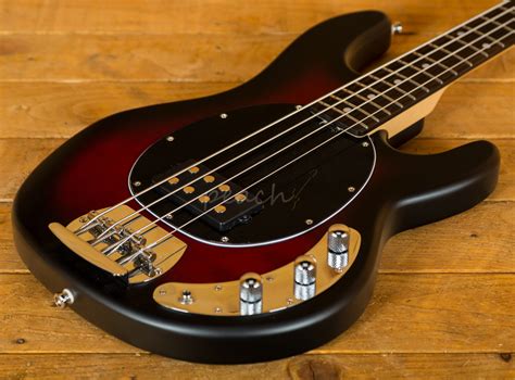 Music Man Sterling Sub Ray 4 Bass Ruby Red Burst Peach Guitars