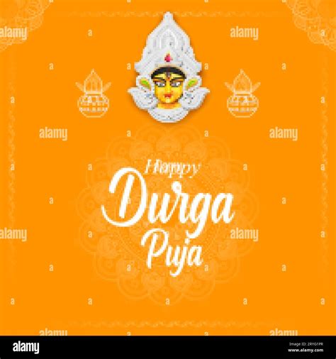 Goddess Durga Face In Happy Durga Puja Subh Navratri Indian Religious