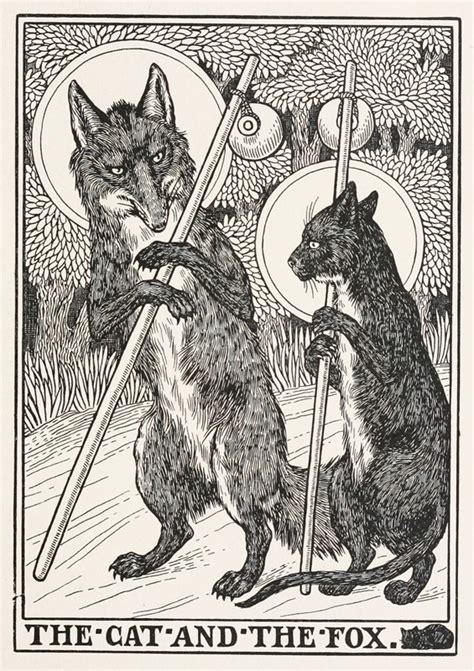 The Cat and the Fox by Percy J. Billinghurst - Artvee