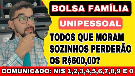 Bolsa Fam Lia Unipessoais Quem Mora Sozinho Ser Exclu Do Do Bolsa