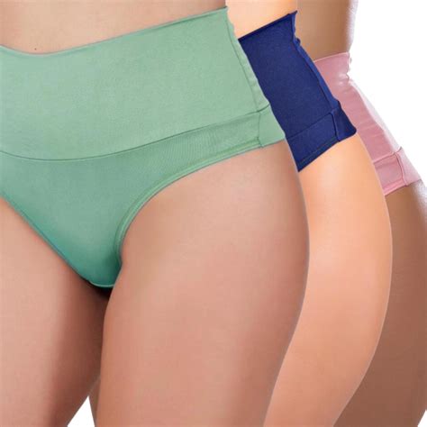 Kit Calcinha Fio Duplo Feminina Modeladora Lingerie Compress O
