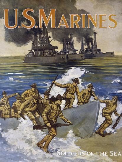Us Marines Soldiers Of Sea Marine Corps Recruitment Poster World