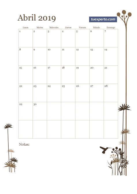 Calendario 2019 más de 150 plantillas para imprimir y descargar gratis