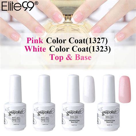 Elite Ml Uv Led Nail Gel Polish Pink White Uv Gel Top Coat Base