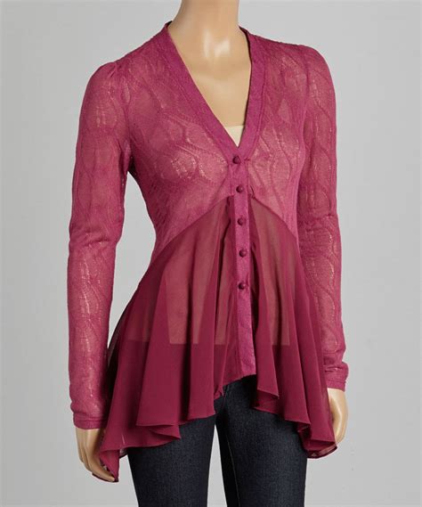 Love This Plum Lace Contrast Sidetail Top By A Reve On Zulily