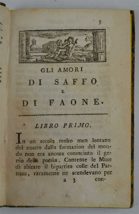 Gli Amori Di Saffo E Faone Prima Traduzione Italiana Studio