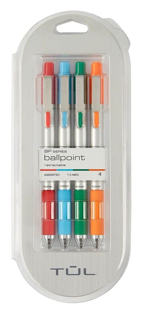 TUL BP3 Retractable Ballpoint Pens Medium Point 1 0 Mm Silver