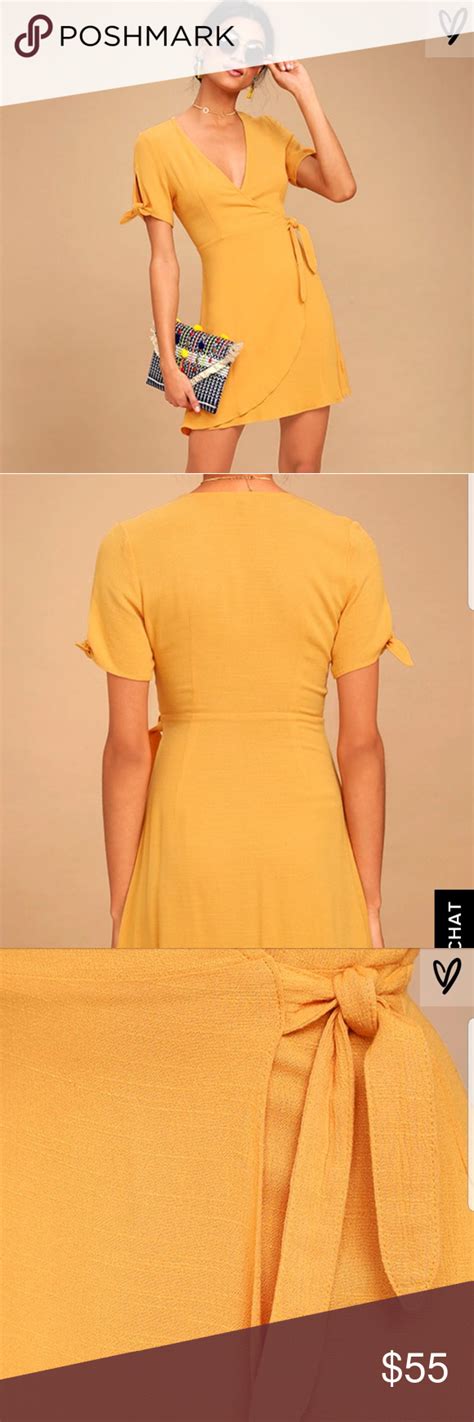 Lulus Golden Yellow Wrap Dress Yellow Wrap Dress Clothes Design Dresses