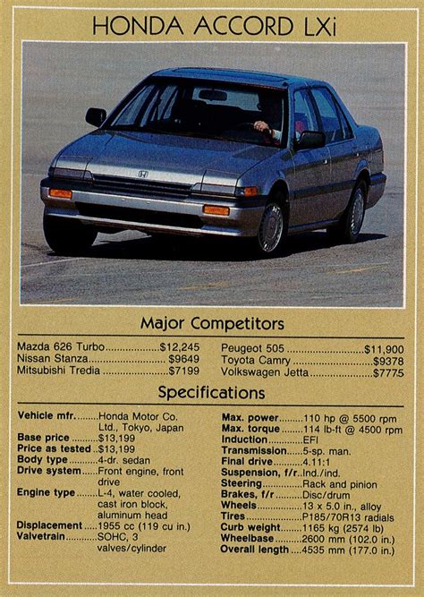 1986 Honda Accord Lxi Test Drive