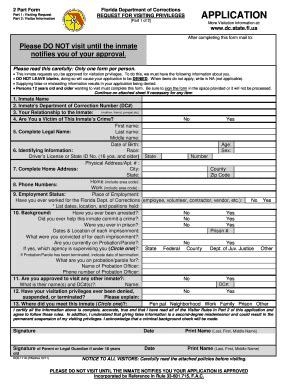 Step by step instructions on filling out a visitation request to visit ...