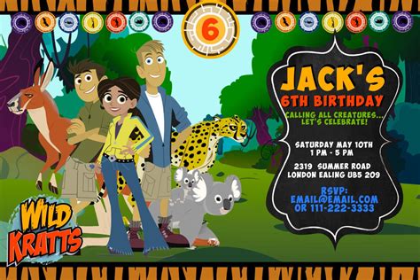 Wild Kratts Birthday Wild Kratts Birthday Invitation Wild Kratts