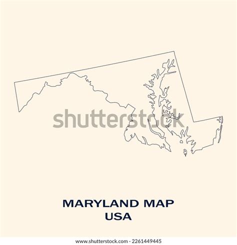 Map Maryland Map Maryland Outline Map Stock Illustration 2261449445 ...