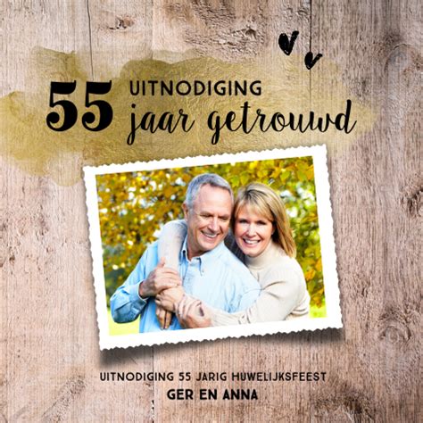 Hippe Uitnodigingskaart Huwelijks Jubileum 55 Smaragd