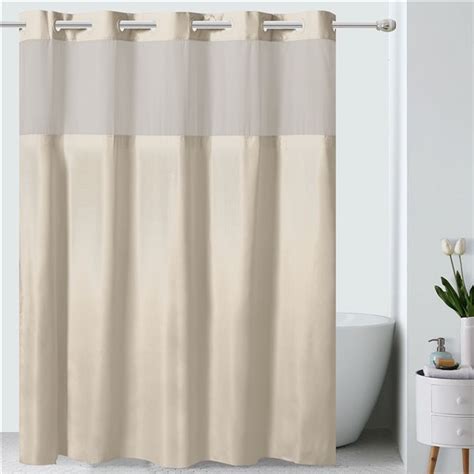 Rideau De Douche Hookless Uni En Polyester Po X Po Beige